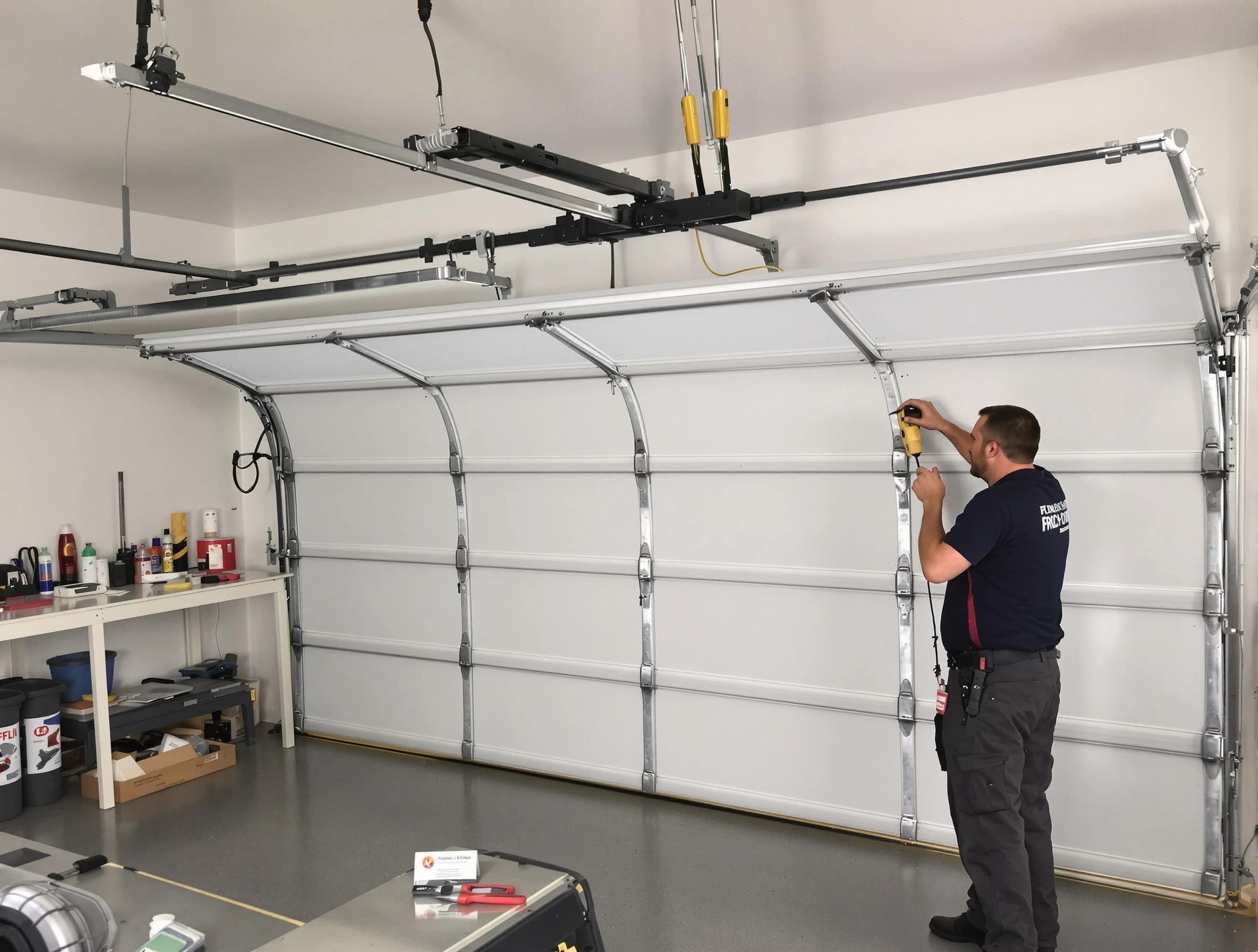 Aliquippa Garage Door Repair certified technician performing overhead door system repair in Aliquippa